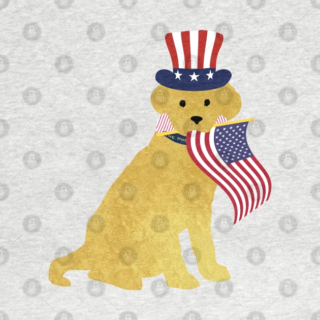 Preppy Patriotic Yellow Lab by emrdesigns